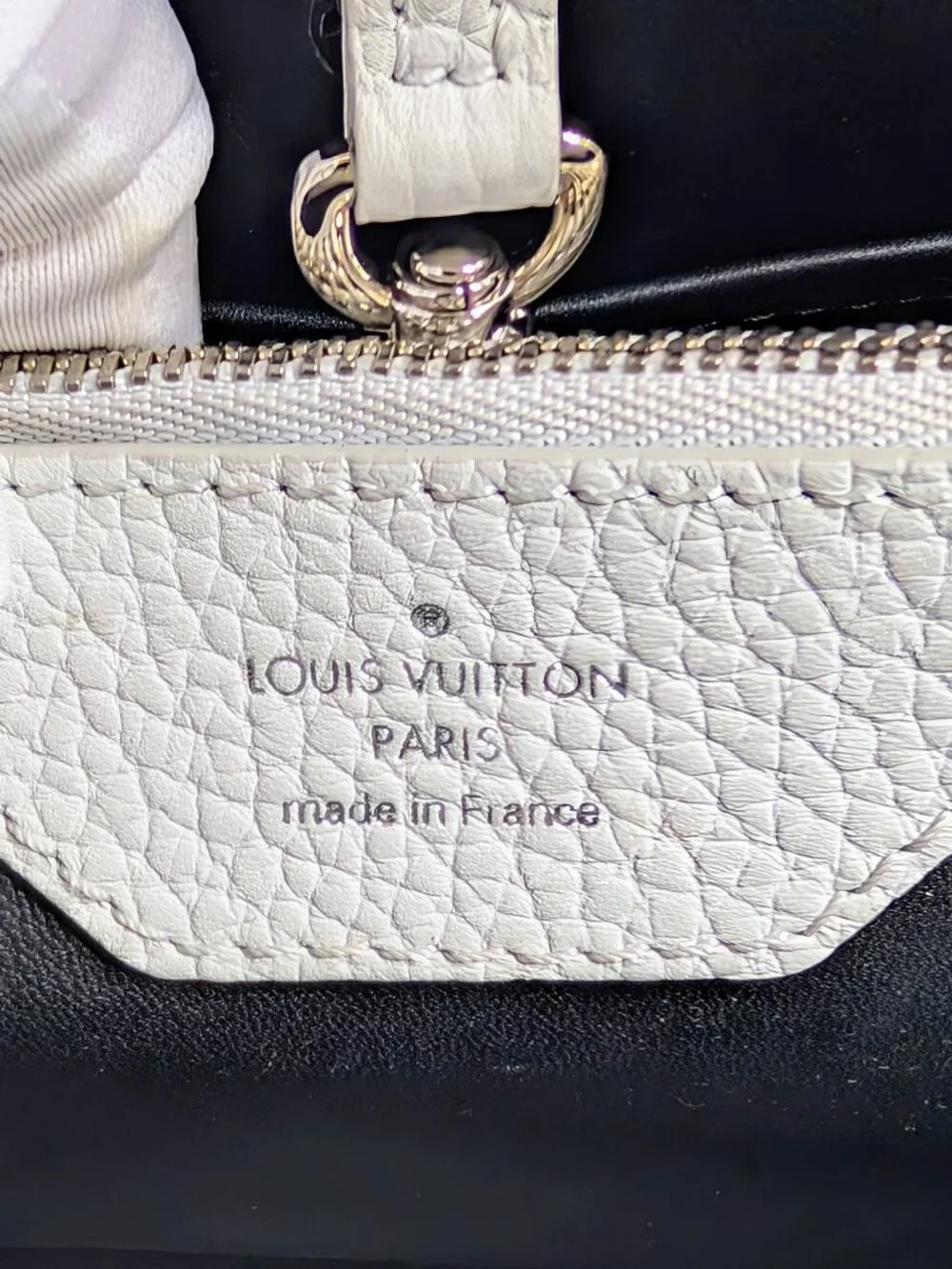 Louis Vuitton Light Grey Degrade Taurillon Leather Capucines PM Bag